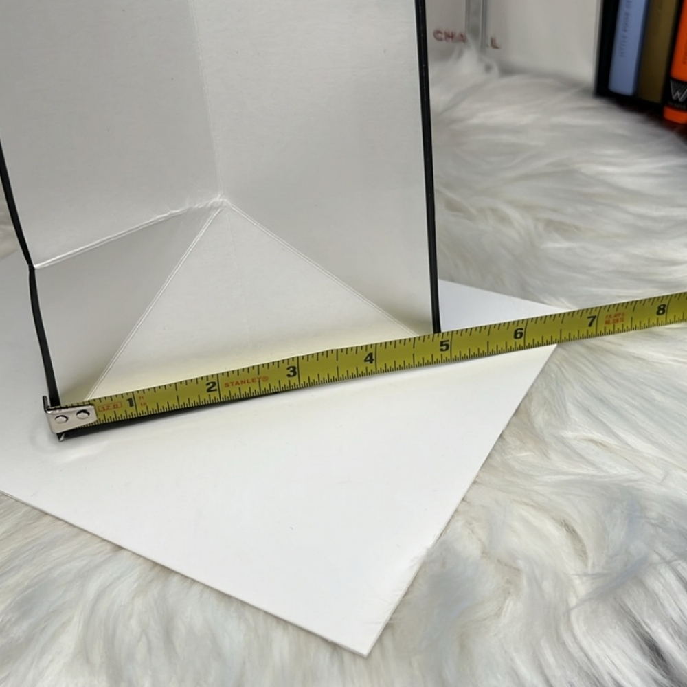 Empty Chanel White Shopping Bag NWOT 10.5" H x 11.5" W x 5" D - Picture 6 of 8